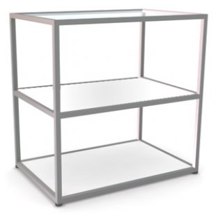 NK 308.MGL \ 3-tier counter with matte shelves L900