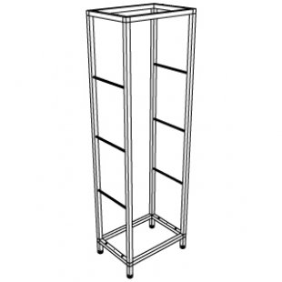 Shelf frame chrome 500x350x1620 (pipe 25x25)