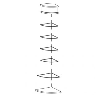 Corner rack, external (glass shelves)