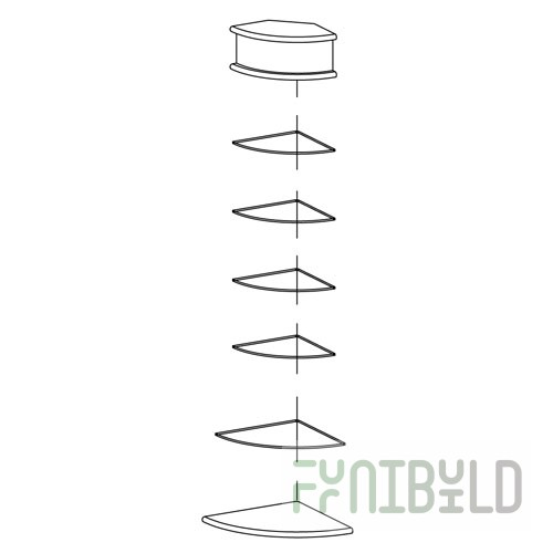 Corner rack, external (glass shelves)