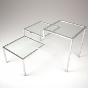 Three-tier table (frosted glass)