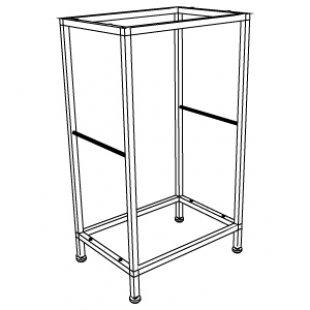 Shelf frame chrome 500x350x875 (pipe 20x20)