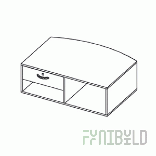 Top of the counter, semicircular, with a lock