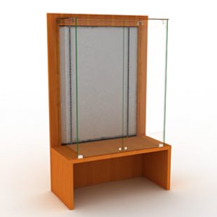 Closed display case with NeoFix stands