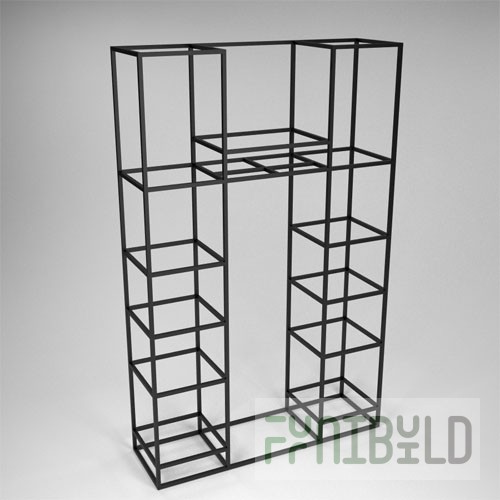 Unit 07 - Shelf frame with crossbar and 10 shelves