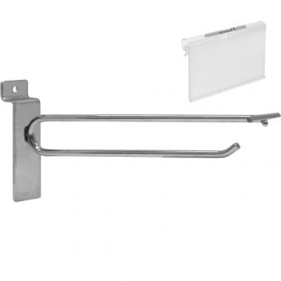 F 342 \ Double hook with price tag holder for econopanels