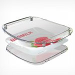Rectangular coin box 170x205 in, transparent