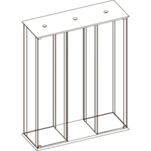 OKP.007 \ Showcase with lighting, without shelves and supports (2 doors + 2 locks). The middle part is open