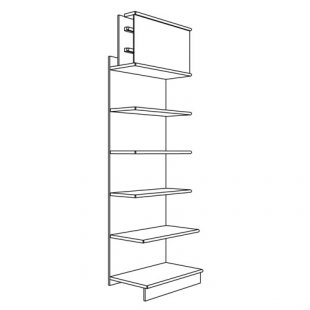 Wall-mounted rack (chipboard shelves)