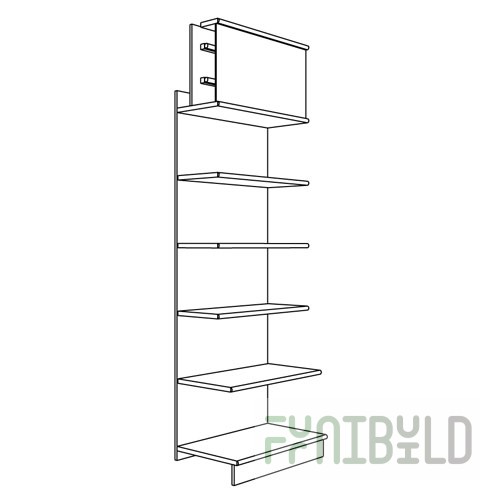 Wall-mounted rack (chipboard shelves)