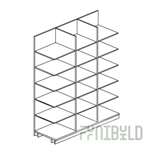 ST 002.003 - Wall-mounted shelving with cells