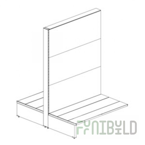Island shelving (gondola) without shelves