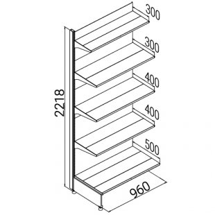 Wall-mounted rack with shelves