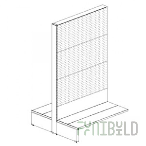 Island shelving (gondola) perforated without shelves