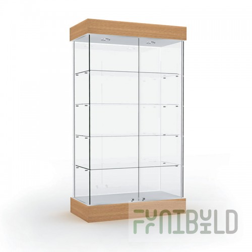 Display case with lighting (mirror back wall)