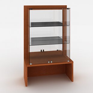 OVG120-H160-VS \ Showcase with shelves and mirrored back wall