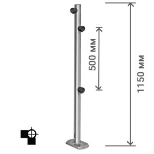 ME 1150 1-2 1-90 L \ Double-sided bollard for trolley passage