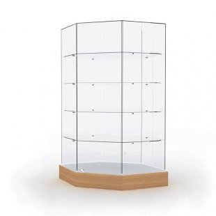 Glass top display case (mirror back wall)