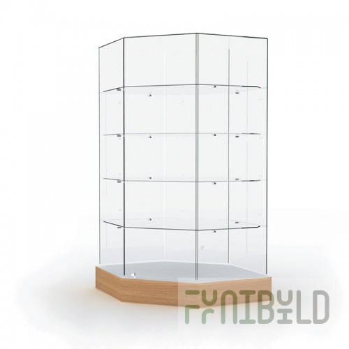 Glass top display case (mirror back wall)