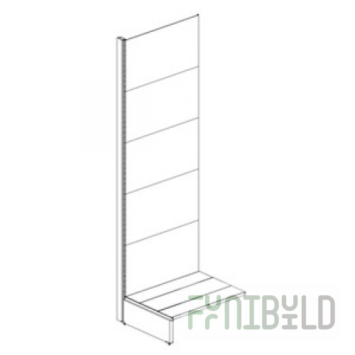 Wall-mounted rack without shelves