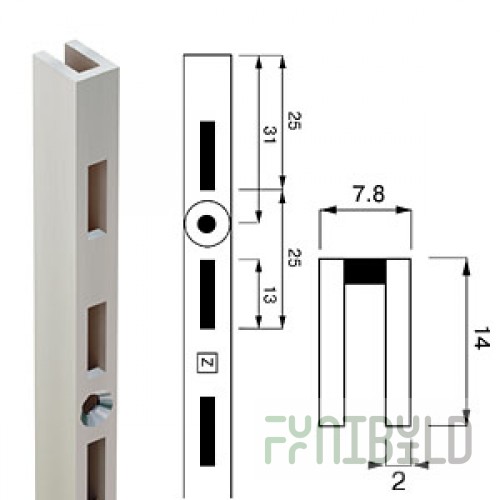 Channel N-14 - Perforated rack