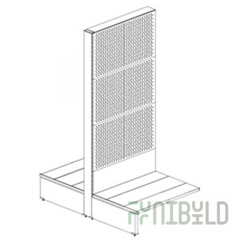 Island shelving (gondola) perforated without shelves