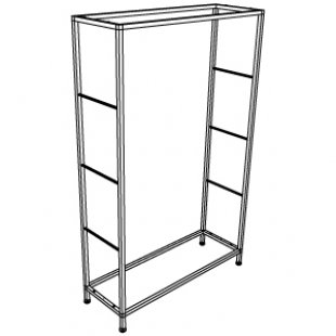 Shelf frame chrome 1000x350x1620 (pipe 20x20)