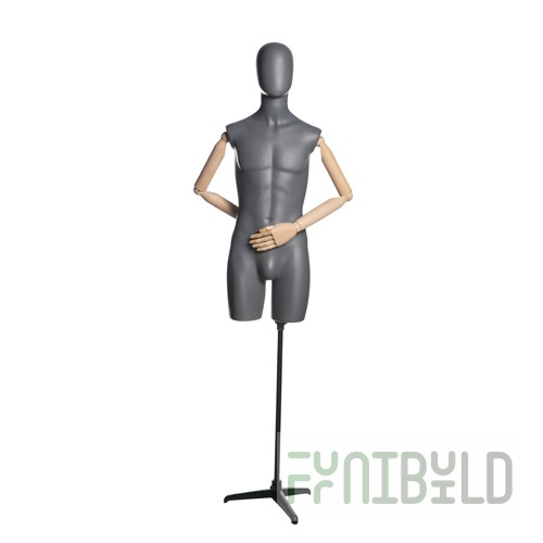 John 06 - Male torso (elongated, with wooden arms, on a stand)