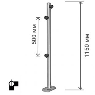 ME 1150 1-2 1-90 R \ Double-sided bollard for trolley passage