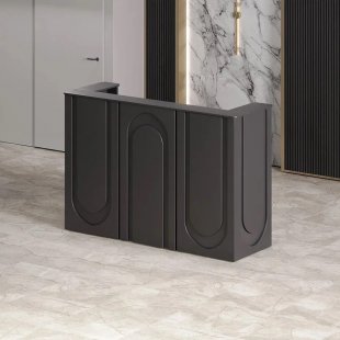 Athena Sculpted Reception Desk — Matte-Stone Finish