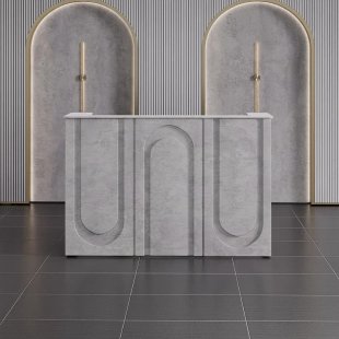 Athena Sculpted Reception Desk — Matte-Stone Finish