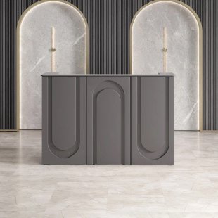 Athena Sculpted Reception Desk — Matte-Stone Finish