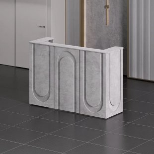 Athena Sculpted Reception Desk — Matte-Stone Finish