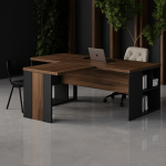 Custom Executive Office Desk with Meeting Extension