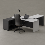 Custom Executive Office Desk with Meeting Extension