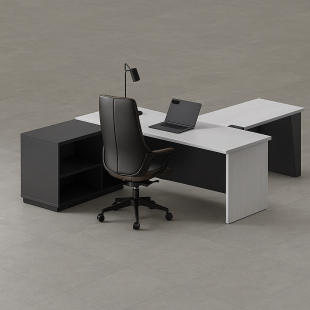Executive L-Shaped Office Desk with Briefing Extension