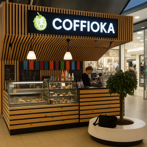 Custom Coffee Kiosk for Franchise & Mall Use