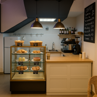 Queens Bakery Barista Counter — Shaker Style L-Unit
