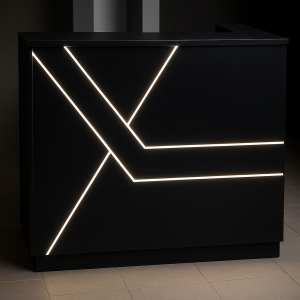 Black LED Front Desk That Makes a Statement