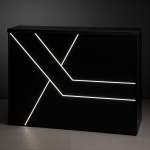 Modern Matte Black Front Desk with LED Light Strips