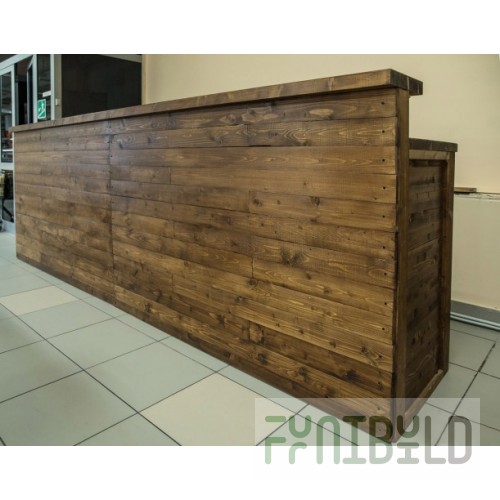 Bar counter wooden log for beer shop, bar and restaurant