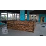 Burnt wood bar counter for beer shop bar and restaurant