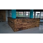 Burnt wood bar counter for beer shop bar and restaurant