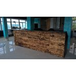 Burnt wood bar counter for beer shop bar and restaurant
