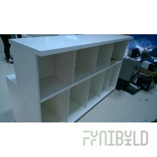 White information stand with drawers