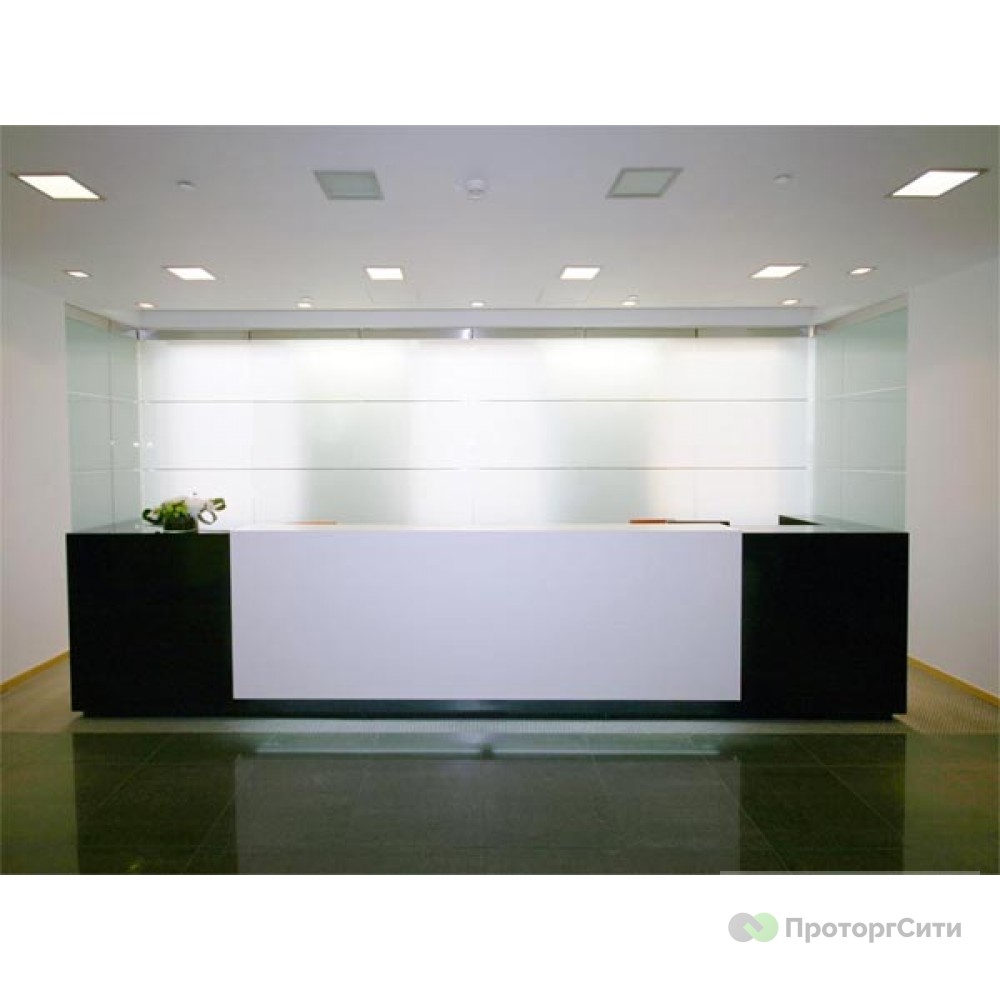 Elegant reception desk in black and white