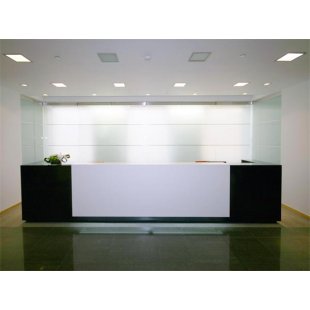 Elegant reception desk in black and white