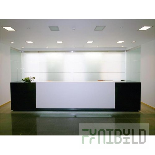 Elegant reception desk in black and white