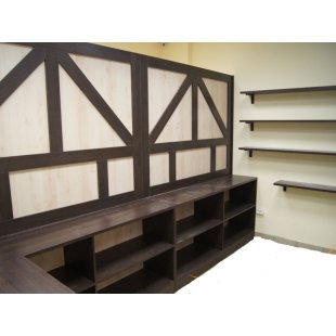 Czech false panel shelving for a live beer store