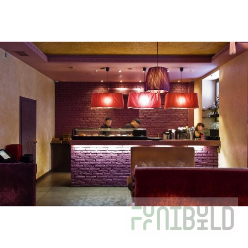 Brick wall street roses bar counter for bar and restaurant